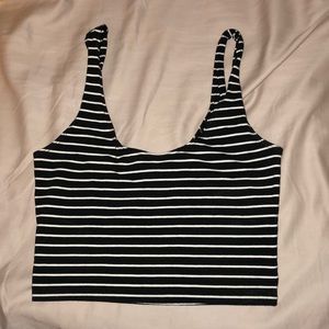 Black and white stripe crop top